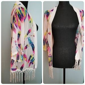 Feather Printed Kimono
